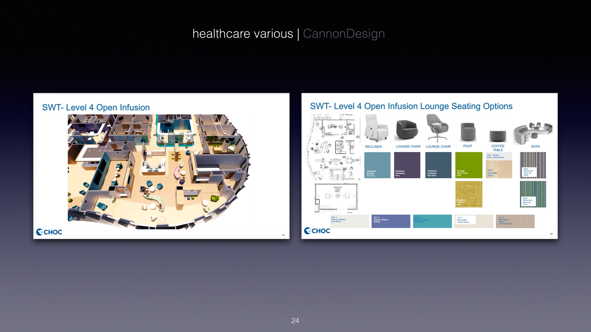 Healthcare furniture selections, various — CannonDesign