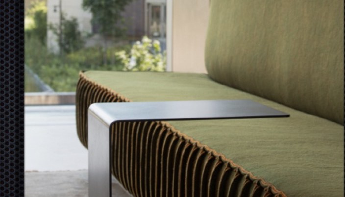 Custom pleated bench detail, Bill & Melinda Gates Foundation headquarters.